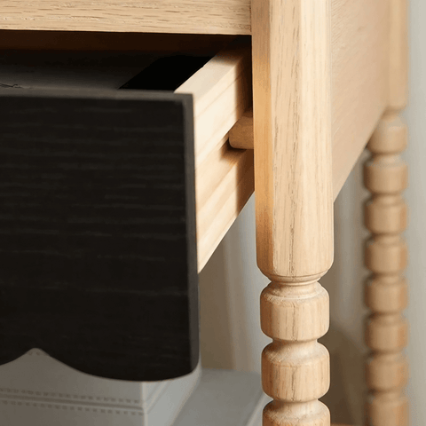 22" Natural Solid Wood Top Nightstand - Rustic Style with Storage, Drawers, Shelves