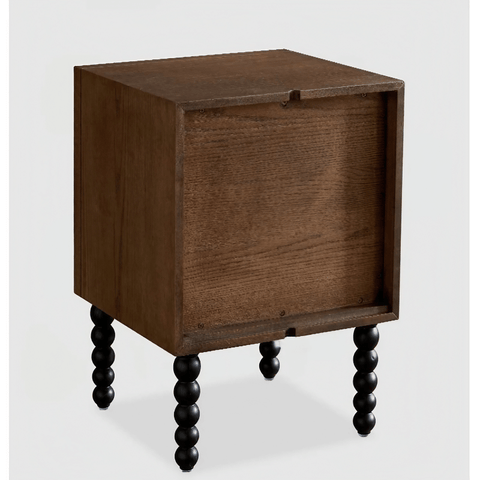 24″ Solid Wood Nightstand - Rustic Style with Drawers - Dark Walnut