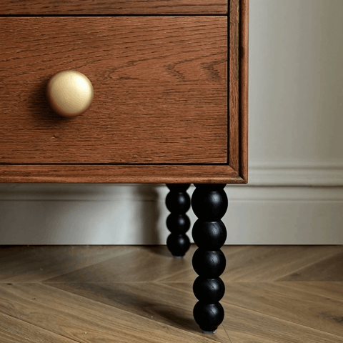 24″ Solid Wood Nightstand - Rustic Style with Drawers - Dark Walnut