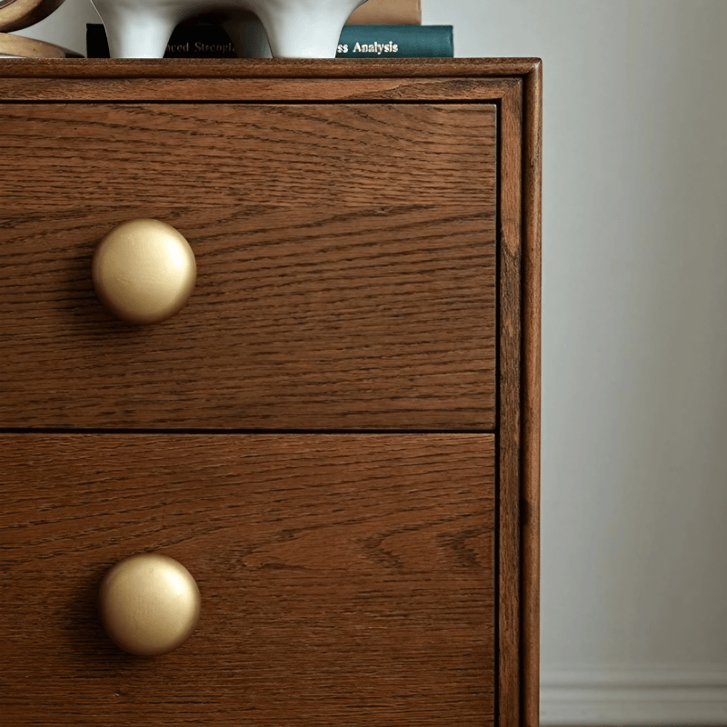 24″ Solid Wood Nightstand - Rustic Style with Drawers - Dark Walnut