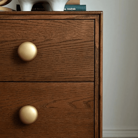 24″ Solid Wood Nightstand - Rustic Style with Drawers - Dark Walnut