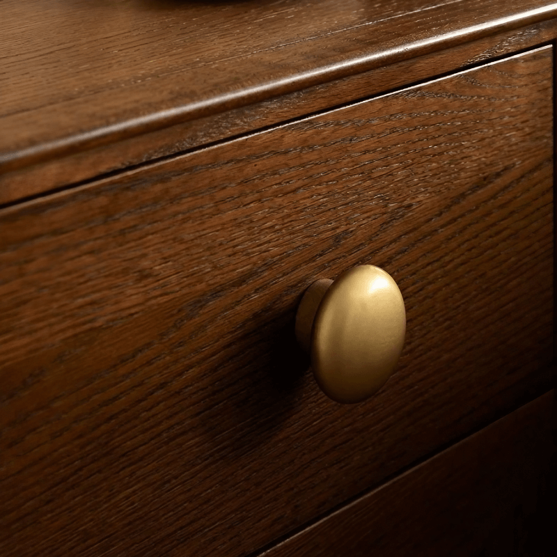 24″ Solid Wood Nightstand - Rustic Style with Drawers - Dark Walnut