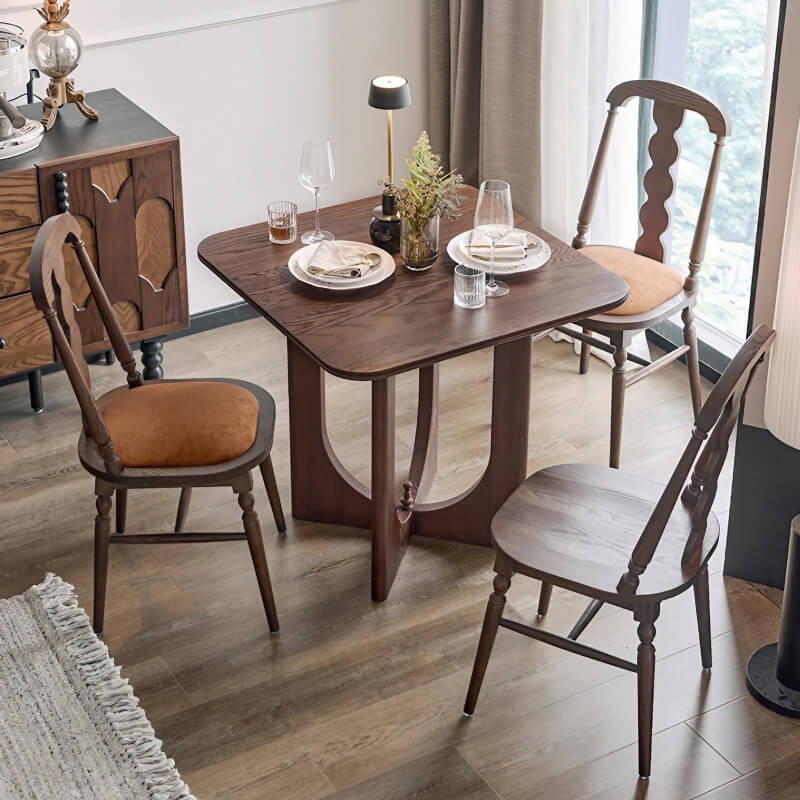 31.5″ Rectangle Walnut Dining Table - Wood Top - Seats 2-4 - Rustic