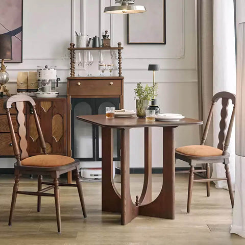 31.5″ Rectangle Walnut Dining Table - Wood Top - Seats 2-4 - Rustic