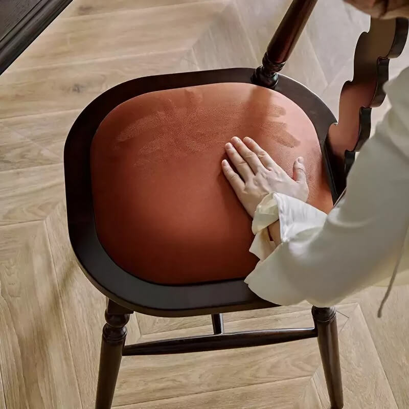 37.4″ Velvet Upholstered Dining Chair - Mid-Century Modern, Solid Wood Frame, Walnut Legs