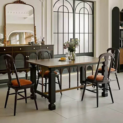 37.4″ Velvet Upholstered Dining Chair - Mid-Century Modern, Solid Wood Frame, Walnut Legs