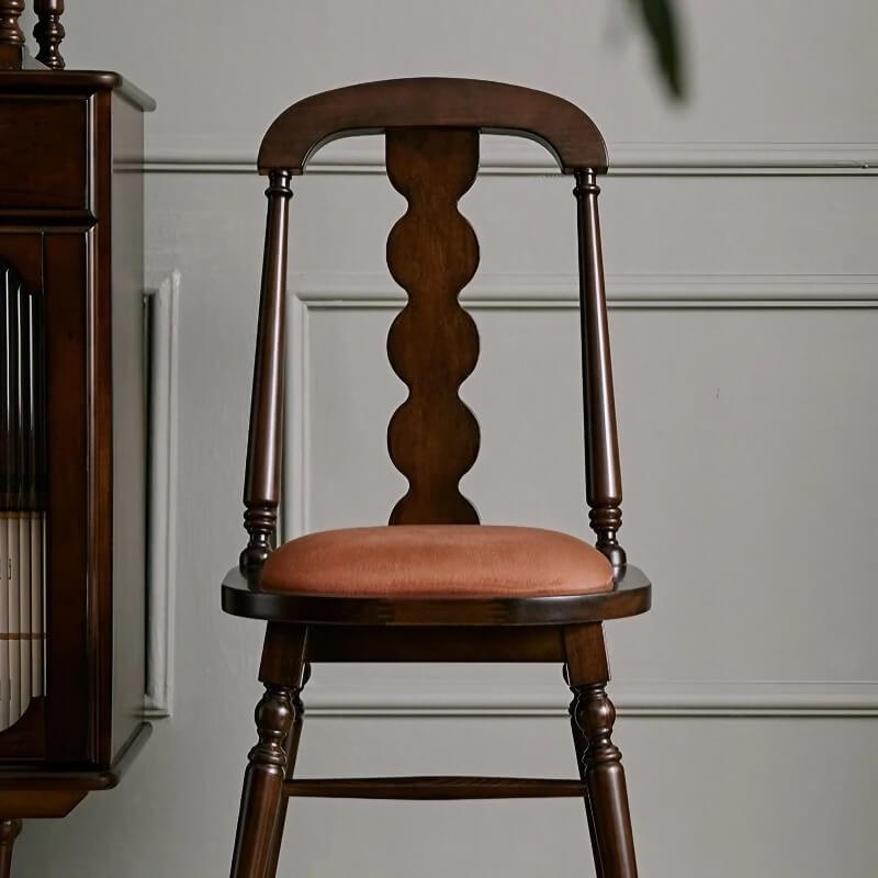 37.4″ Velvet Upholstered Dining Chair - Mid-Century Modern, Solid Wood Frame, Walnut Legs