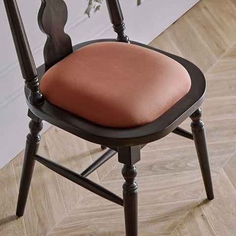 37.4″ Velvet Upholstered Dining Chair - Mid-Century Modern, Solid Wood Frame, Walnut Legs