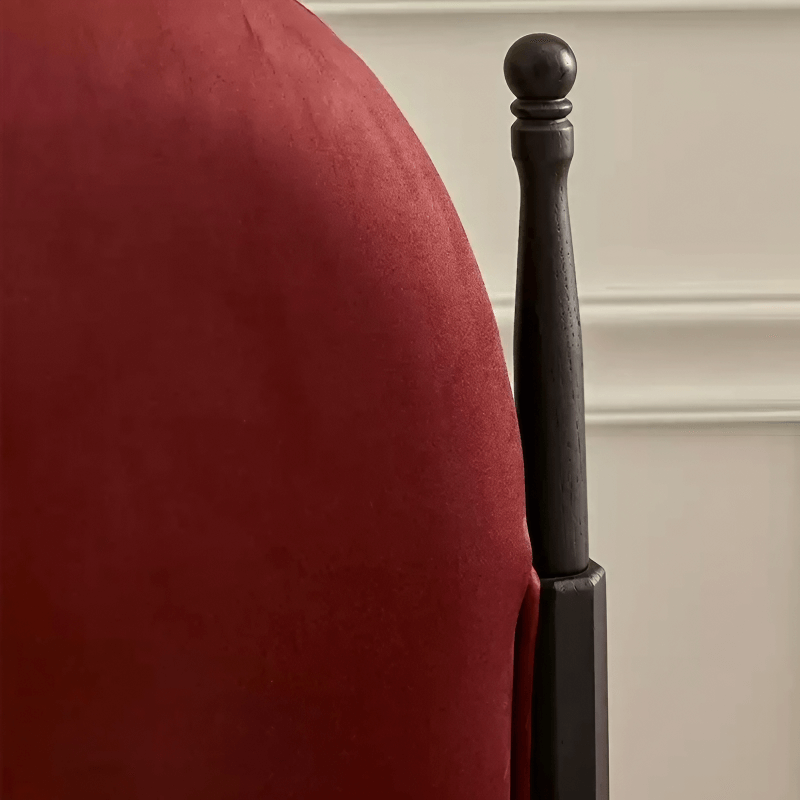 39″ Upholstered Velvet Dining Chair - Mid-Century Modern - Black Legs - Set of 2