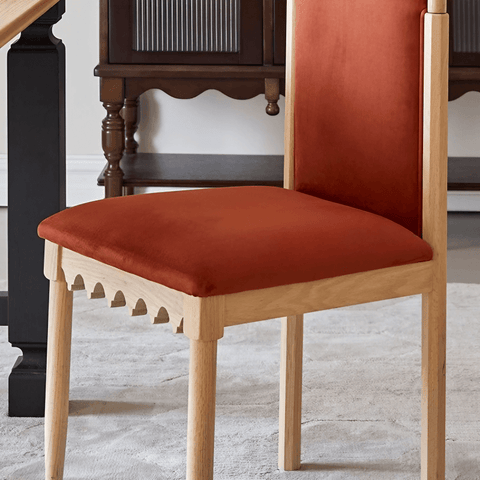39″ Upholstered Velvet Dining Chair - Mid-Century Modern - Black Legs - Set of 2