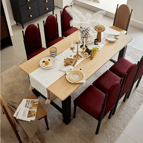 39″ Upholstered Velvet Dining Chair - Mid-Century Modern - Black Legs - Set of 2