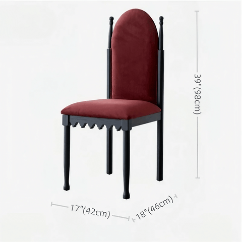 39″ Upholstered Velvet Dining Chair - Mid-Century Modern - Black Legs - Set of 2