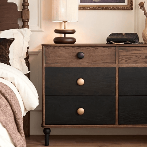 47″ Dark Walnut Solid Wood Vanity - Rustic Style with Drawers and Storage