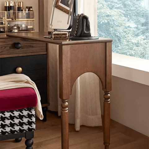 47″ Dark Walnut Solid Wood Vanity - Rustic Style with Drawers and Storage