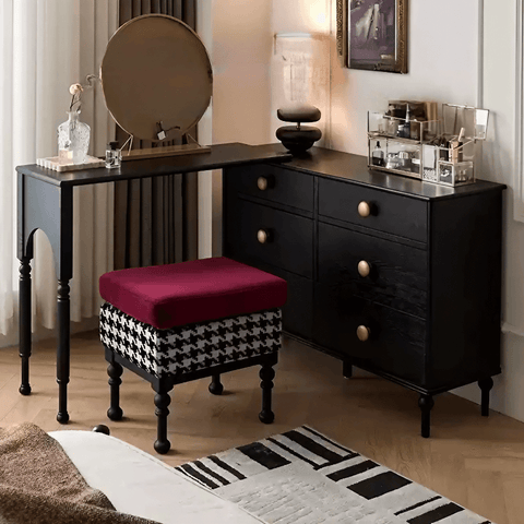 47″ Dark Walnut Solid Wood Vanity - Rustic Style with Drawers and Storage