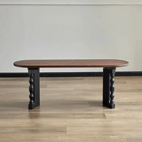 47″ Solid Wood Bench Dining Chair - Mid-Century Modern