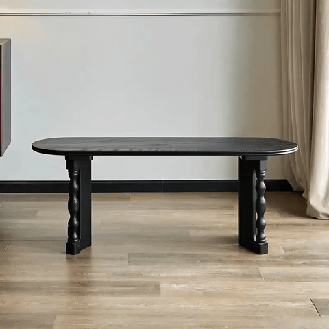 47″ Solid Wood Bench Dining Chair - Mid-Century Modern