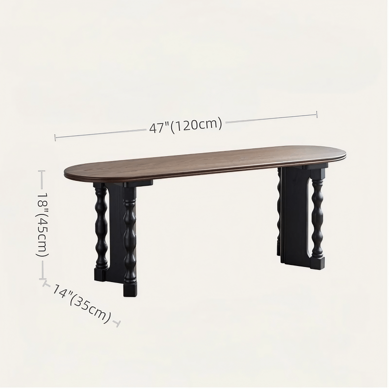 47″ Solid Wood Bench Dining Chair - Mid-Century Modern