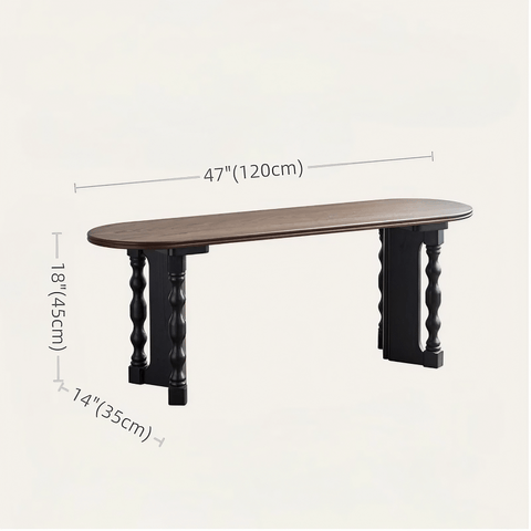 47″ Solid Wood Bench Dining Chair - Mid-Century Modern
