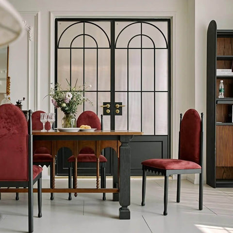 63″ Rectangle Walnut Wood Dining Table - Seats 4-6 - Mid-Century Modern