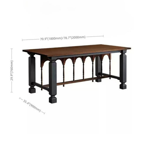 63″ Rectangle Walnut Wood Dining Table - Seats 4-6 - Mid-Century Modern