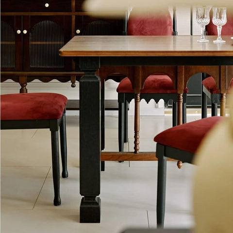 63″ Rectangle Walnut Wood Dining Table - Seats 4-6 - Mid-Century Modern