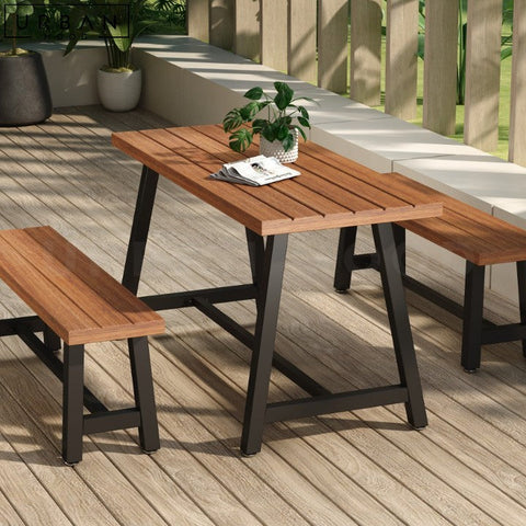 ADAMKI Outdoor Solid Wood Dining Table Modern Design - URBANMOOD