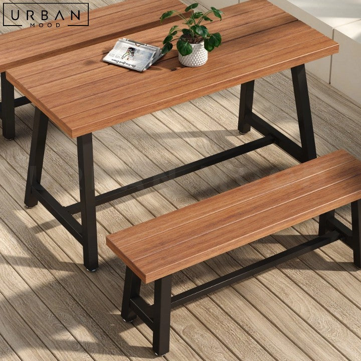 ADAMKI Outdoor Solid Wood Dining Table Modern Design - URBANMOOD