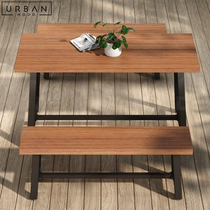 ADAMKI Outdoor Solid Wood Dining Table Modern Design - URBANMOOD