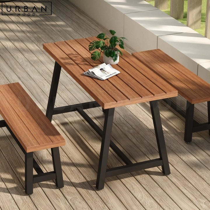 ADAMKI Outdoor Solid Wood Dining Table Modern Design - URBANMOOD