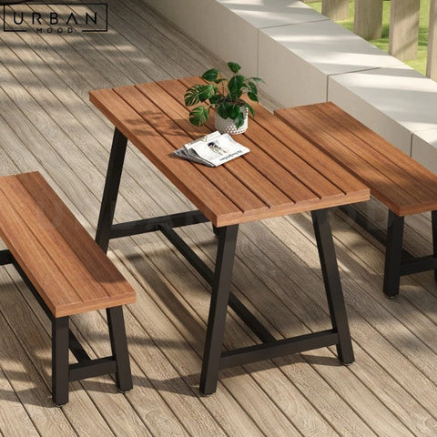 ADAMKI Outdoor Solid Wood Dining Table Modern Design - URBANMOOD