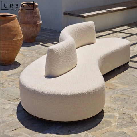 AFIRAS Minimalist Boucle Sofa Pine Wood Structure - URBANMOOD