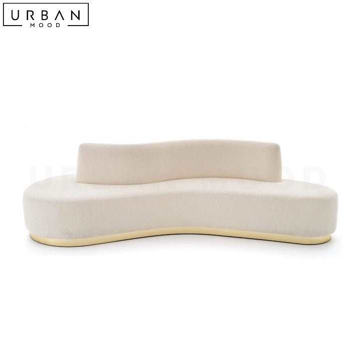 AFIRAS Minimalist Boucle Sofa Pine Wood Structure - URBANMOOD