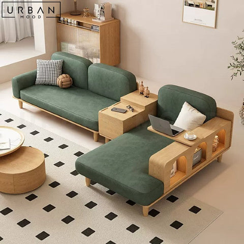 AINO Japandi Fabric Sofa Minimalist Japanese Scandinavian Design - URBANMOOD