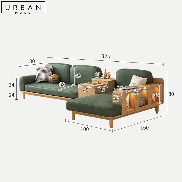 AINO Japandi Fabric Sofa Minimalist Japanese Scandinavian Design - URBANMOOD