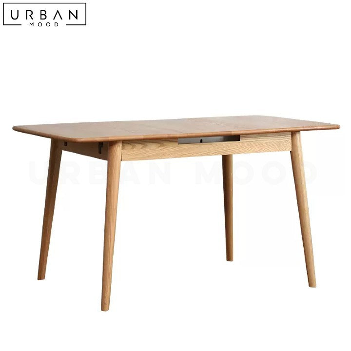 AKI Solid Wood Extendable Dining Table Japandi Style - URBANMOOD