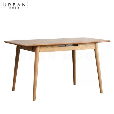 AKI Solid Wood Extendable Dining Table Japandi Style - URBANMOOD