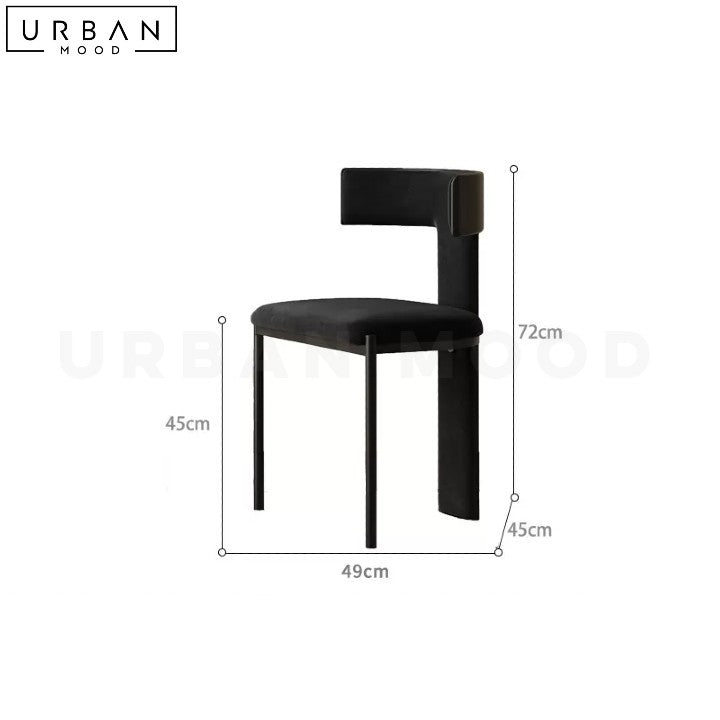 ALCINA Modern Velvet Dining Chair with Carbon Steel Frame - URBANMOOD