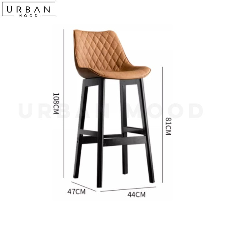 ALEXAN Scandinavian Modern Leather Bar Stool - URBANMOOD