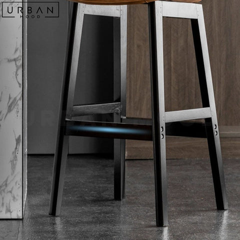 ALEXAN Scandinavian Modern Leather Bar Stool - URBANMOOD