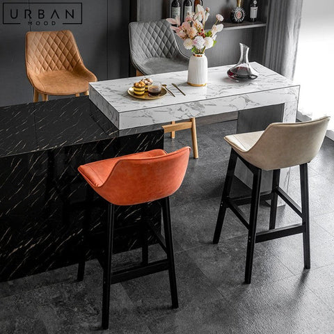 ALEXAN Scandinavian Modern Leather Bar Stool - URBANMOOD