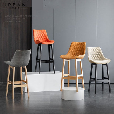 ALEXAN Scandinavian Modern Leather Bar Stool - URBANMOOD
