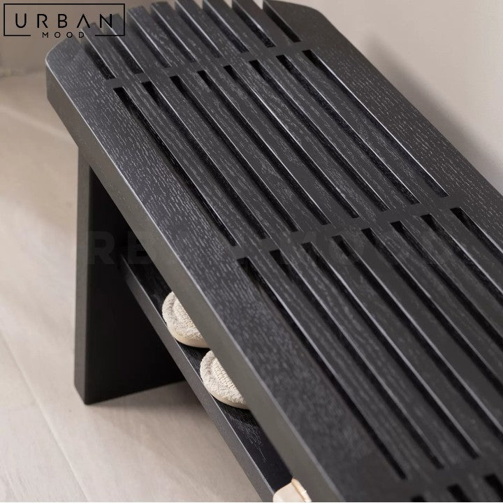 ANGELIKA Modern Solid Wood Ash Entrance Bench - URBANMOOD