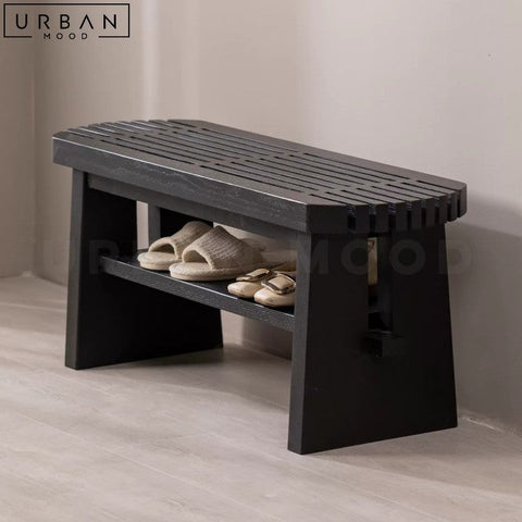 ANGELIKA Modern Solid Wood Ash Entrance Bench - URBANMOOD