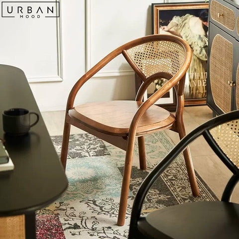 AUTIO Rattan Dining Chair Rustic and Mid-Century Design - URBANMOOD