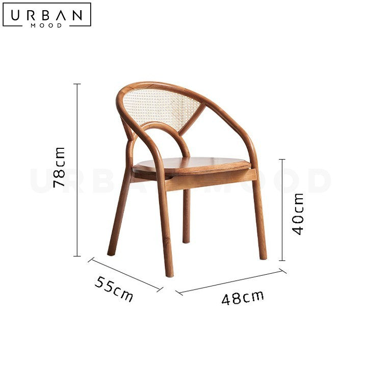AUTIO Rattan Dining Chair Rustic and Mid-Century Design - URBANMOOD