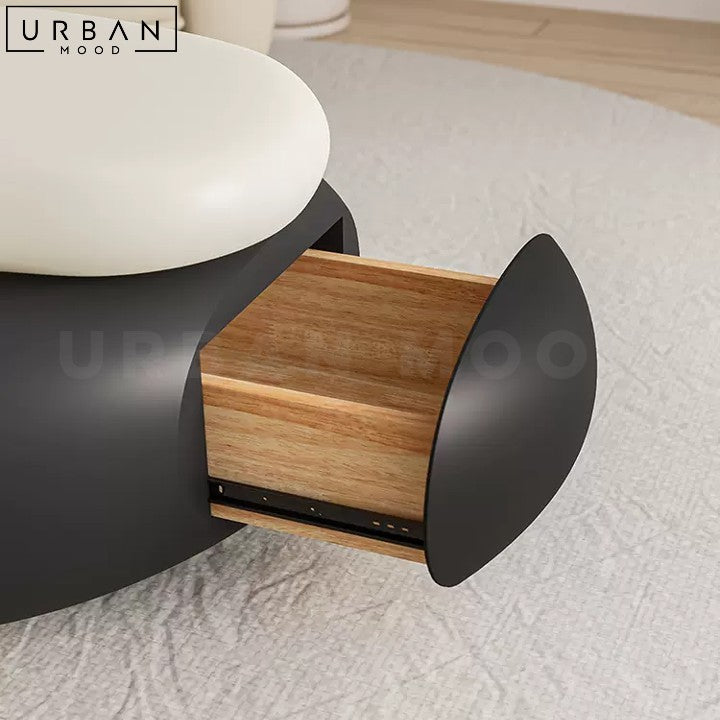 BALLE Modern Hygge Swivel Coffee Table with Side Tray - URBANMOOD
