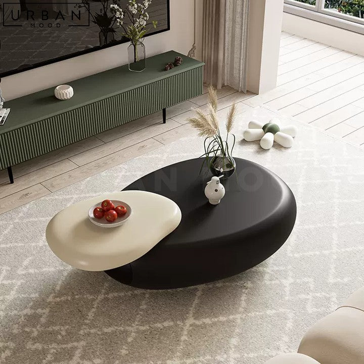 BALLE Modern Hygge Swivel Coffee Table with Side Tray - URBANMOOD