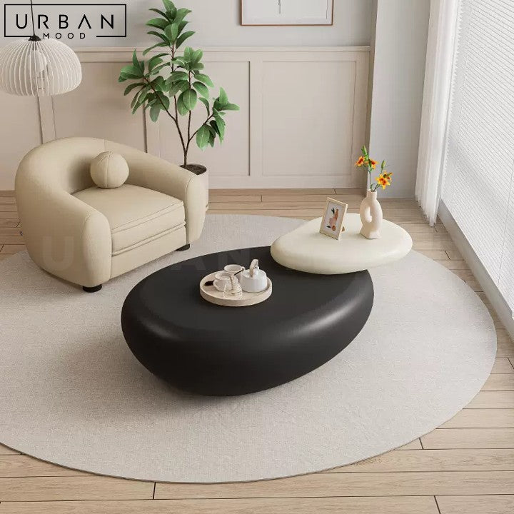 BALLE Modern Hygge Swivel Coffee Table with Side Tray - URBANMOOD