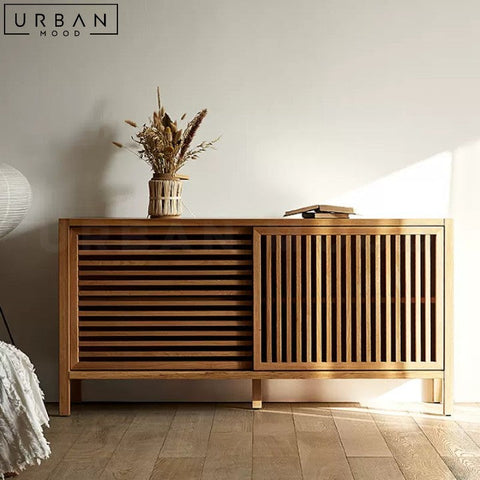 BANEGA Japandi Minimalist Solid Wood Sideboard - URBANMOOD
